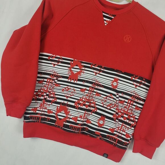 Hudson Outerwear Sweatshirt Mens Medium Red Cotton Fleece Pullover Sweater - Picture 2 of 11
